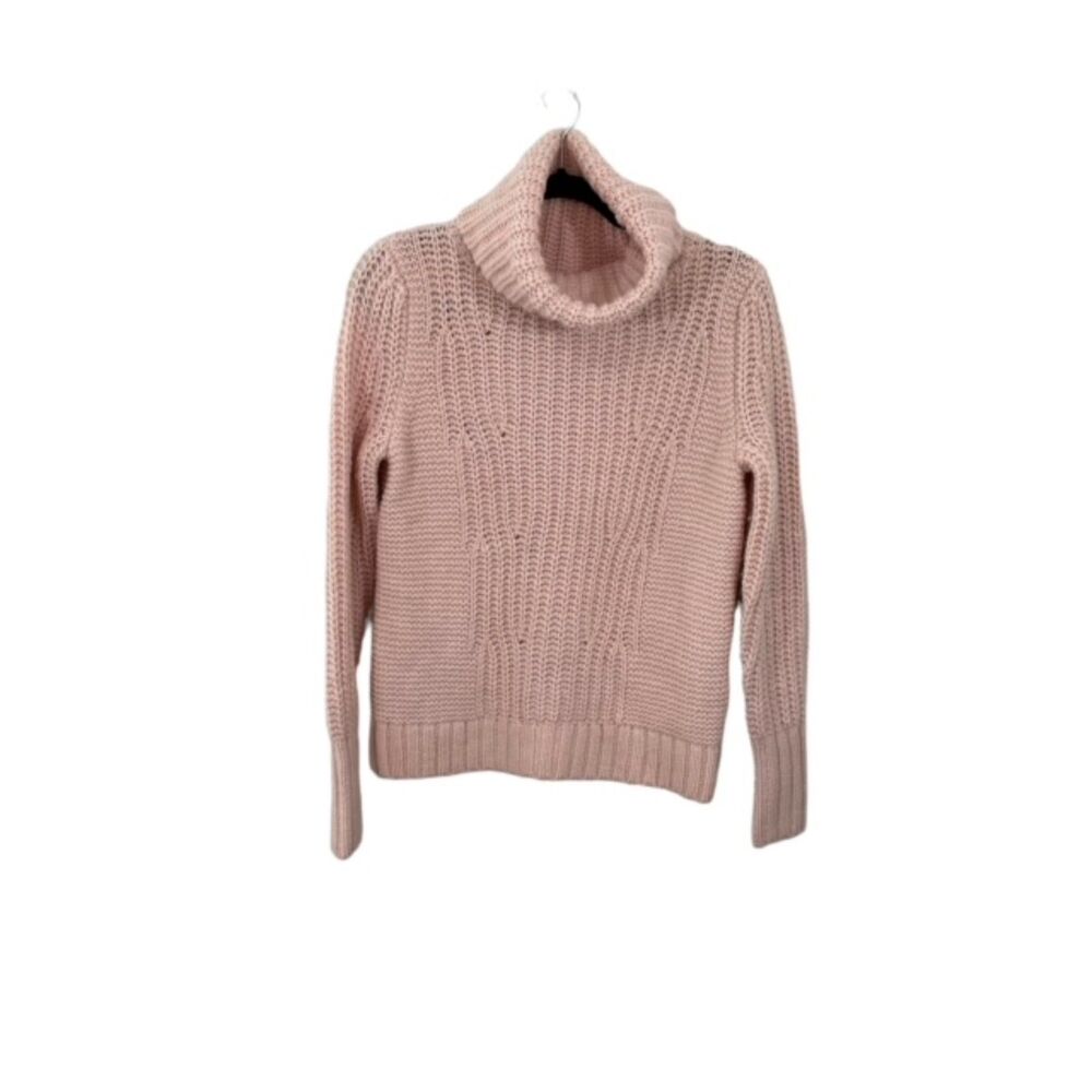 Banana Republic Merino Wool Alpaca Blend Light Pink Knit Turtleneck Sweater XS